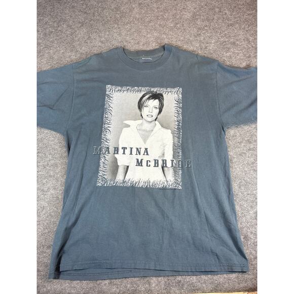 VINTAGE 90s Martina McBride Emotion Album Shirt Mens Large Blue Music Tee Y2K - Picture 1 of 7